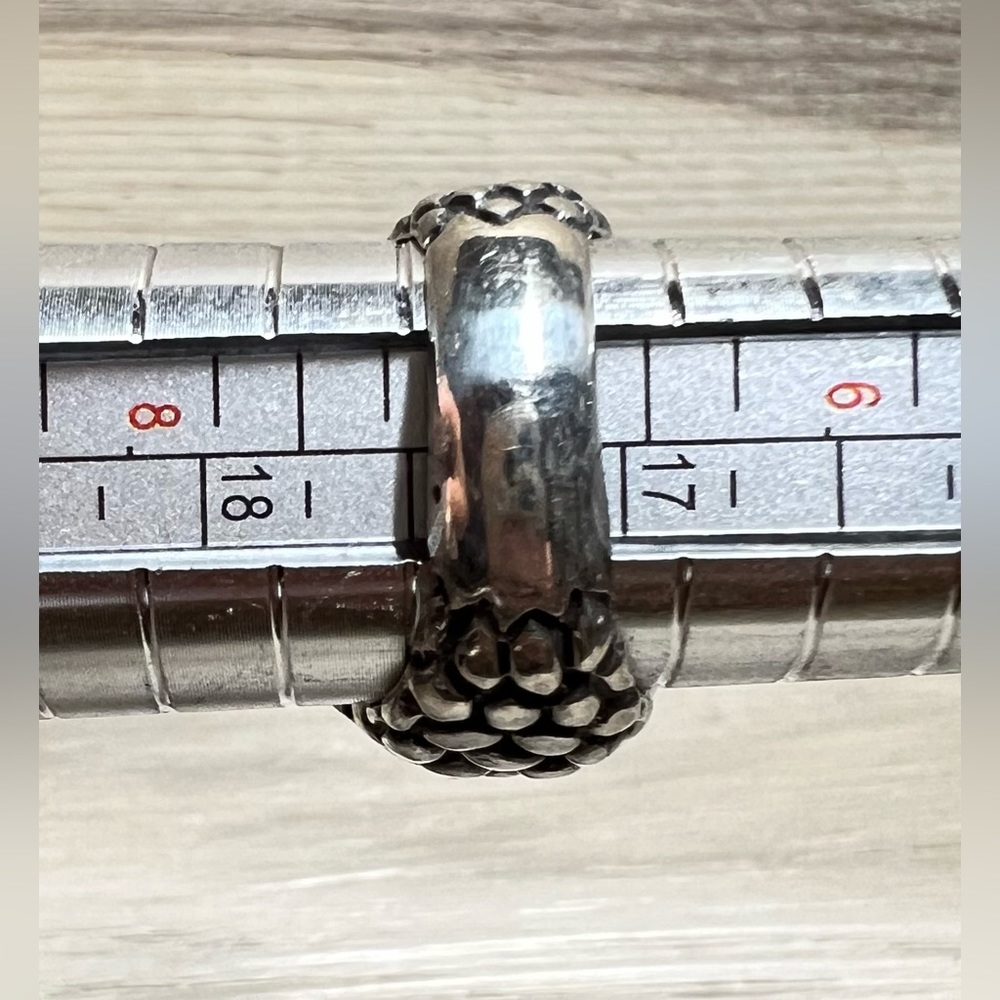Vintage Heavy Designer Dian Malouf Sterling Silver Pomegranate Onyx Ring, Size 7 - Picture 11 of 11